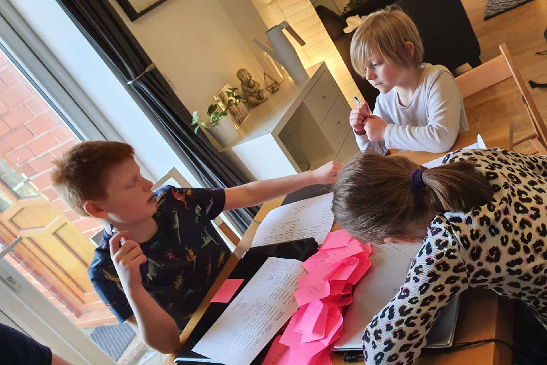 Children planning what they want to do during school closures